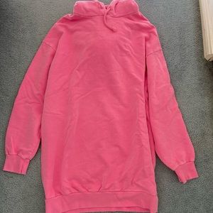 TOPSHOP pink sweatshirt dress